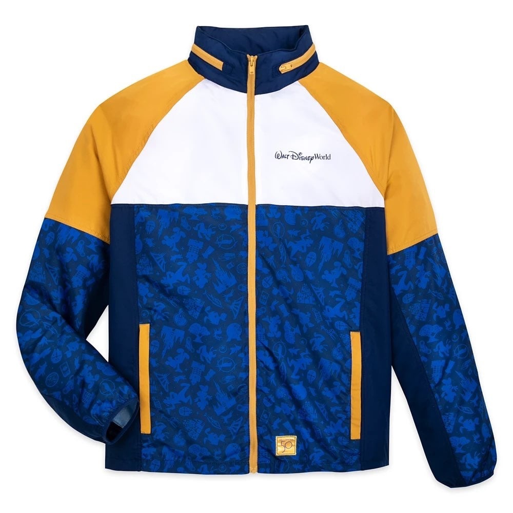 Walt Disney World 50th Anniversary Hooded Zip Up Windbreaker Rain Jacket - Large
